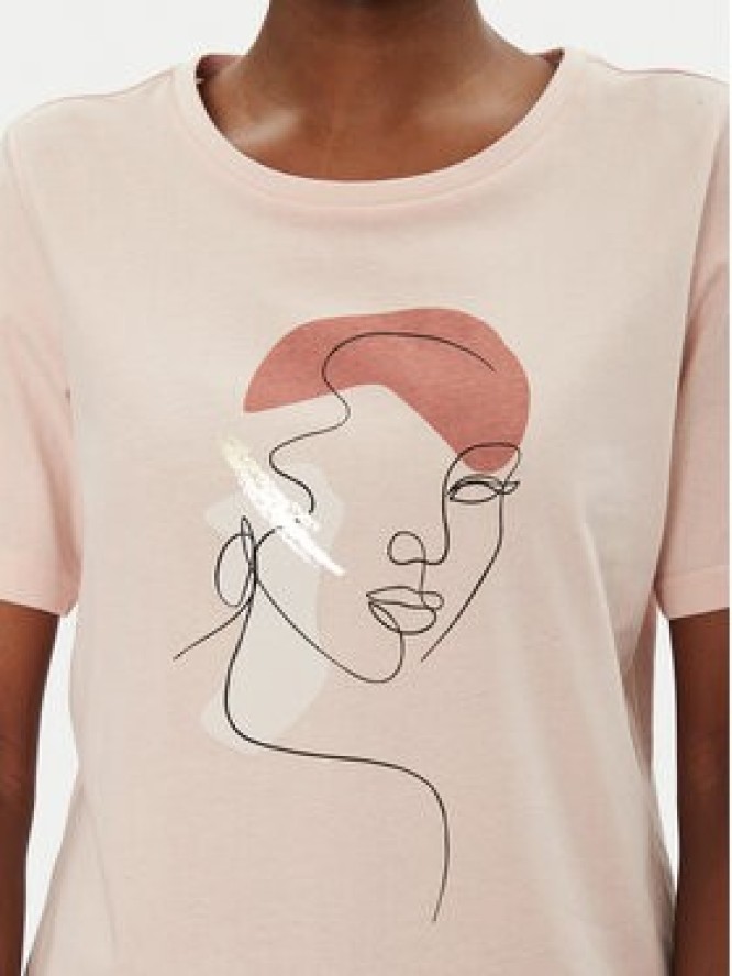 Fransa T-Shirt 20615408 Różowy Regular Fit