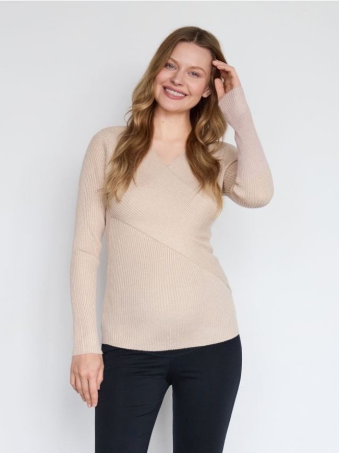 Bluzka z wiskozą - beżowy