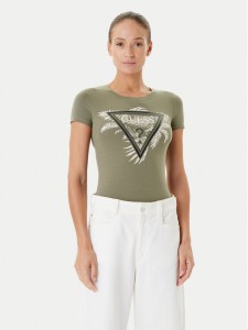 Guess T-Shirt W5YI13 J1314 Khaki Regular Fit