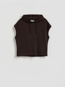 Bluza bez rękawów - ciemnobrązowy