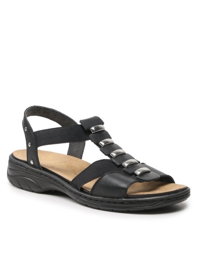 Rieker Sandały 64580-00 Czarny