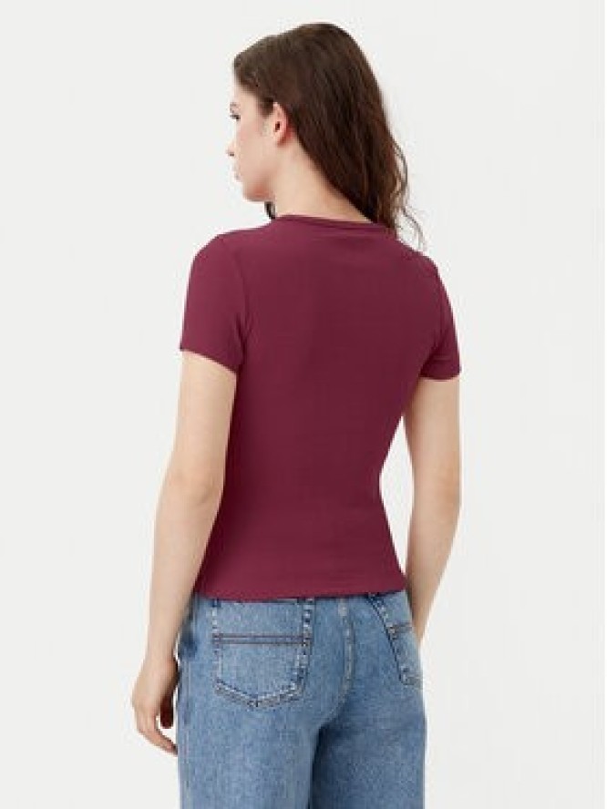 Tommy Jeans T-Shirt Badge DW0DW17881 Bordowy Slim Fit