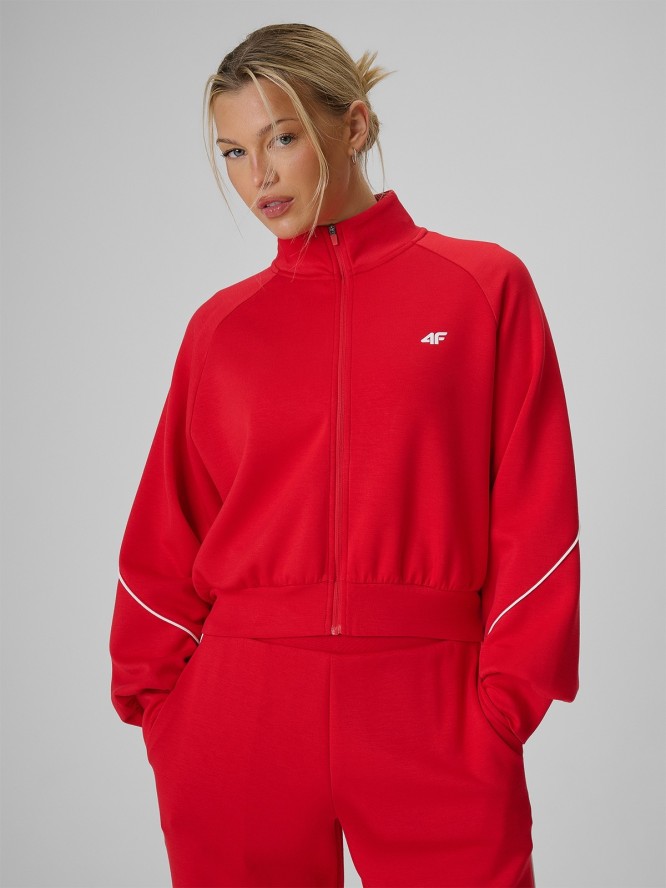 4F Bluza kibica regular bez kaptura damska - czerwona XL