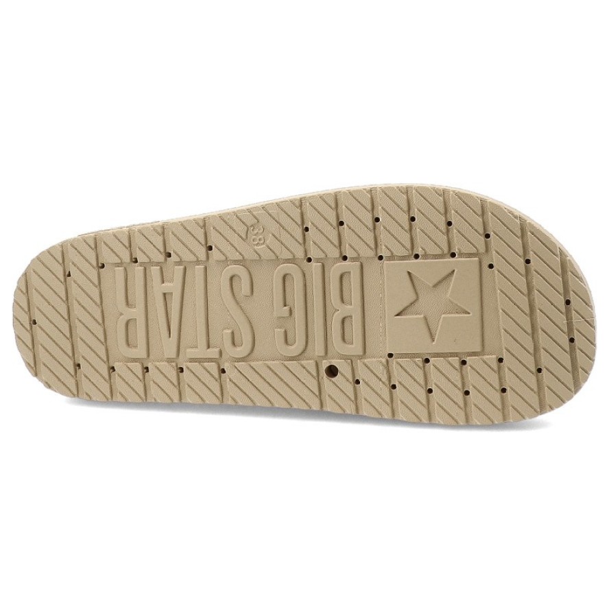 Beżowe Klapki Big Star Wygodne Wsuwane Obuwie Damskie