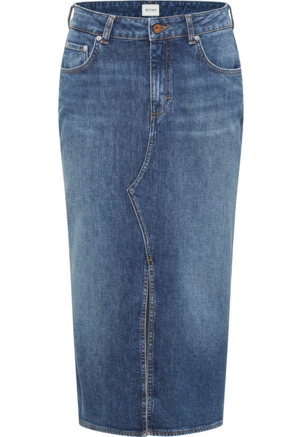 Damska Spódnica Maxi Mustang Style Eureka Denim Skirt Denim Blue 1016941 5000 582