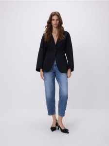 Jeansy barrel leg - niebieski