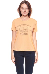 WRANGLER T SHIRT DAMSKI DRAPE TEE APRICOT NECTAR W7016DI65 112130884