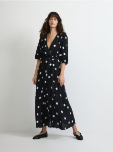 Sukienka maxi z wiązaniem - czarny