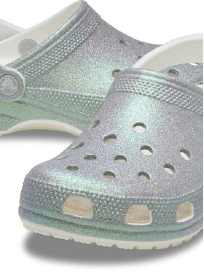 Crocs Klapki Classic Iridescent Glitter Clog 211005 Srebrny