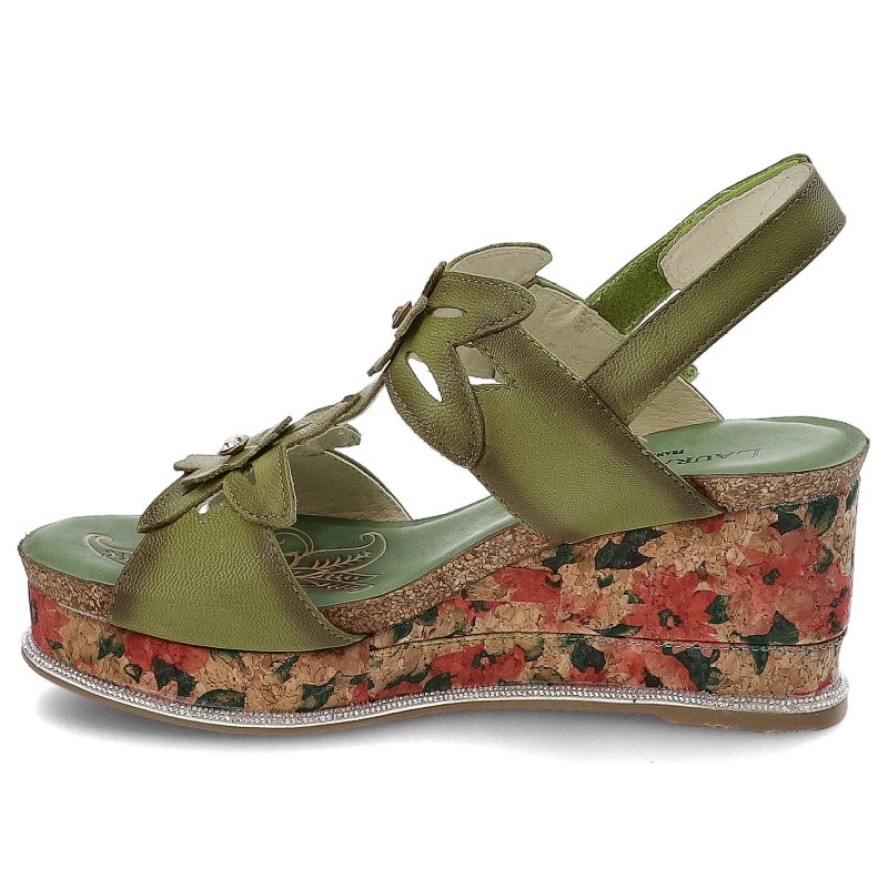 Zielone Sandały Laura Vita Eleganckie Obuwie Damskie