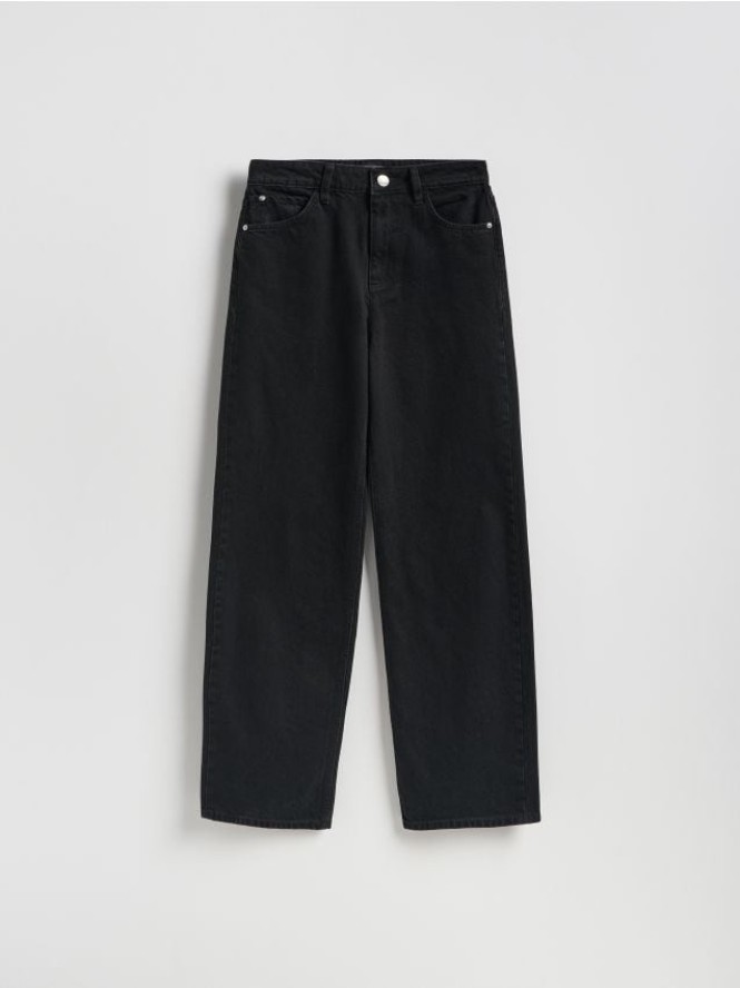 Jeansy wide leg - czarny