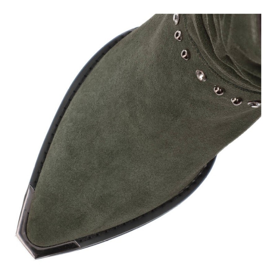 Zielone Botki Alma En Pena Modne Kowbojki Damskie