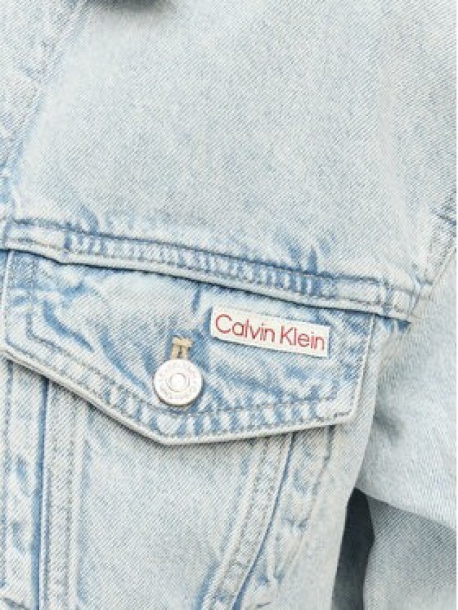 Calvin Klein Jeans Kurtka jeansowa LV047F680G Niebieski Cropped Fit
