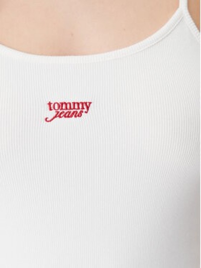 Tommy Jeans Sukienka letnia Script DW0DW20330 Beżowy Slim Fit