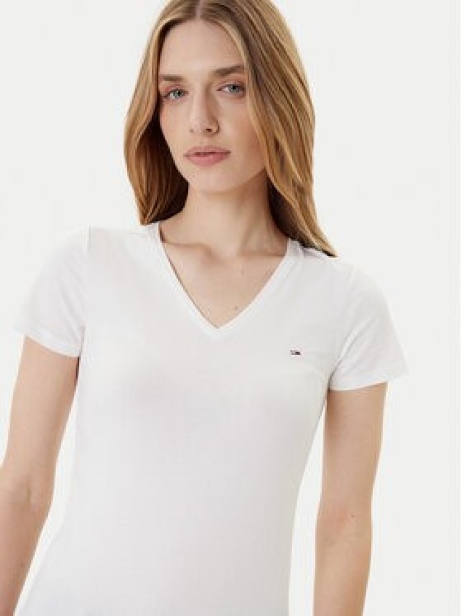 Tommy Jeans T-Shirt Tjw Skinny Stretch DW0DW09197 Biały Slim Fit
