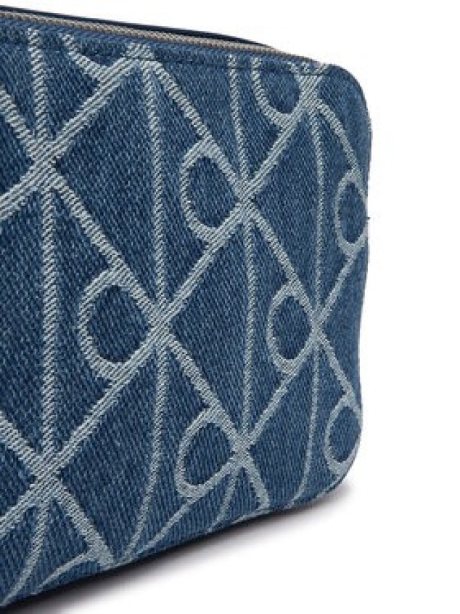 Calvin Klein Torebka Emblem Aop Denim Camera Bag LV04F3430G Niebieski