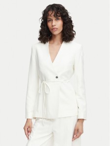 Calvin Klein Marynarka LV044F408G Kremowy Regular Fit