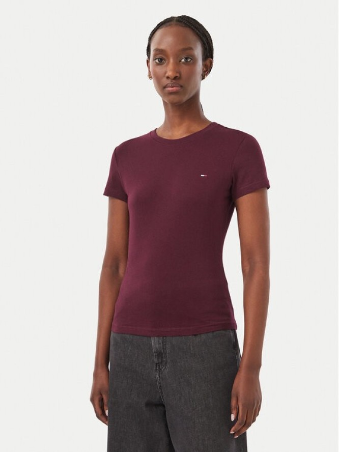 Tommy Jeans T-Shirt DW0DW20459 Fioletowy Slim Fit
