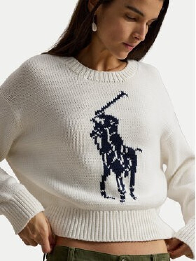 Polo Ralph Lauren Sweter 211A96234002 Biały Relaxed Fit