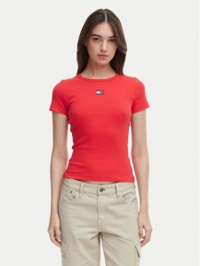 Tommy Jeans T-Shirt DW0DW17881 Czerwony Slim Fit