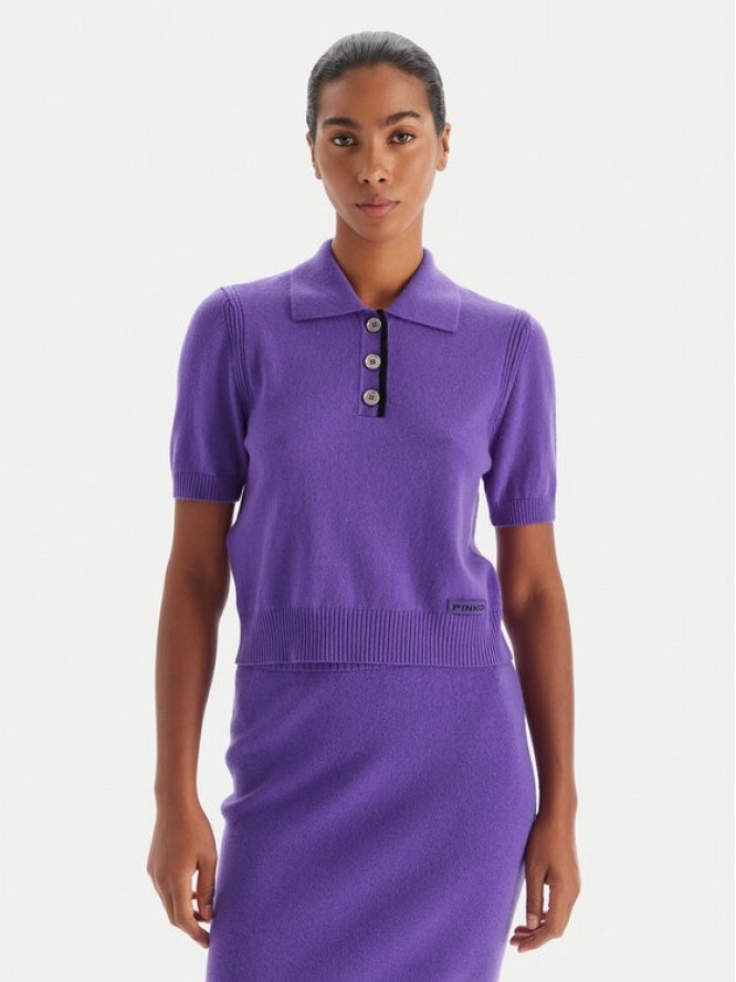 PINKO Sweter Gorgona 105450 A2Q9 Fioletowy Regular Fit