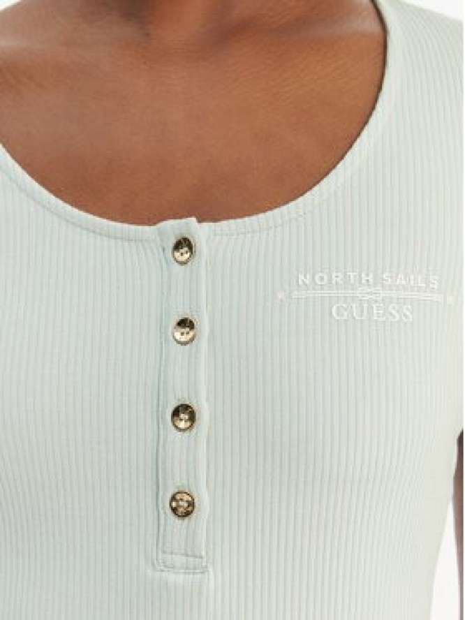 Guess T-Shirt GUESS x NORTH SAILS W6GP01 K2658 Zielony Regular Fit