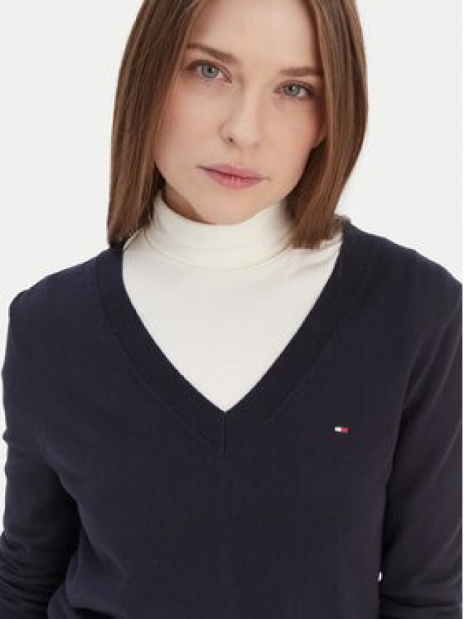 Tommy Hilfiger Sweter WW0WW42049 Granatowy Regular Fit