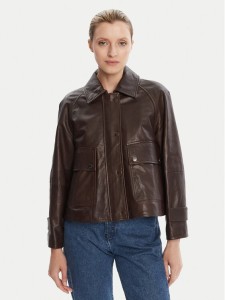 Weekend Max Mara Kurtka skórzana Berbice 2525446021 Brązowy Regular Fit