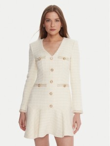 Marciano Guess Sukienka koktajlowa 5BGK36 7394A Écru Regular Fit