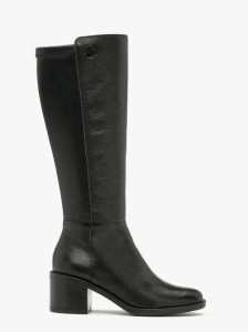 Czarne kozaki damskie z szeroką cholewką