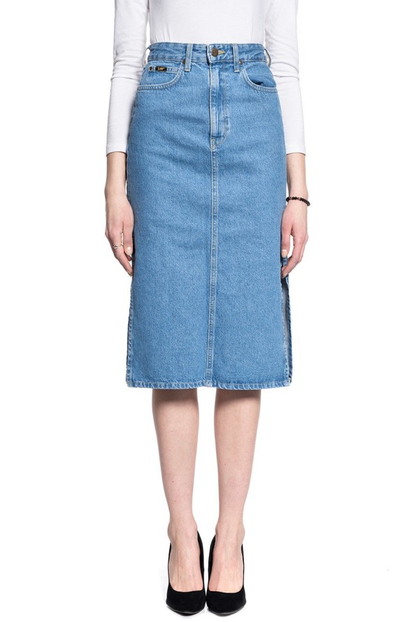 LEE THELMA SKIRT DAMSKA SPÓDNICA JEANSOWA CLEAN CALLIE L38EGAZE 112108145