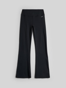 4F Legginsy dzianinowe z rozszerzanymi nogawkami damskie - czarne XS