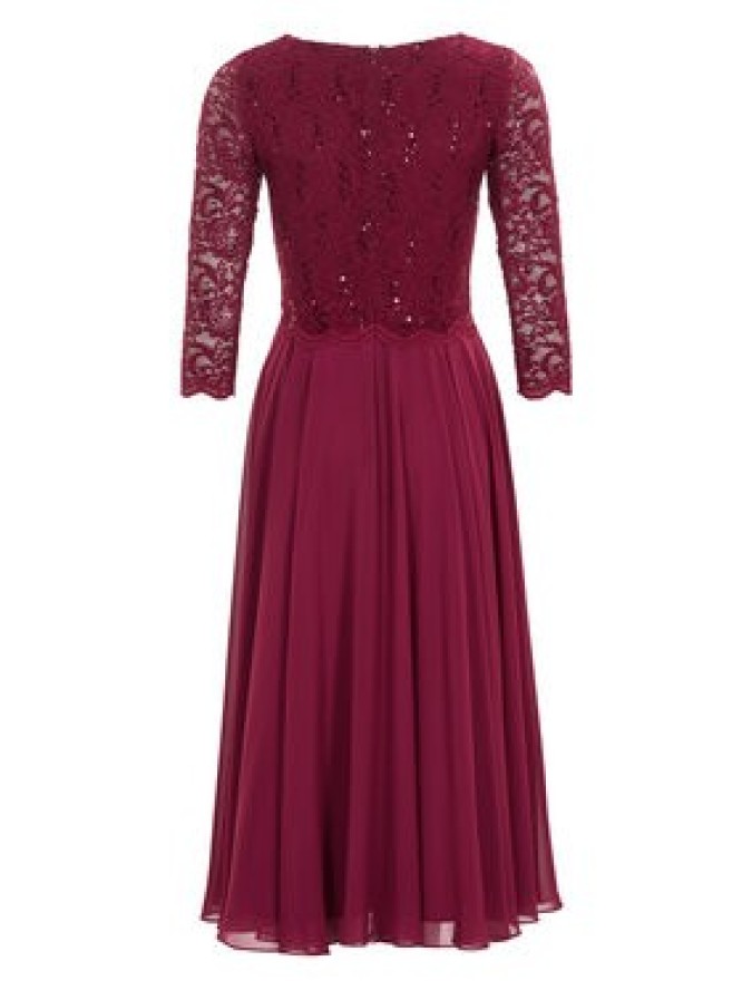 Swing Sukienka koktajlowa 5AI08900 Bordowy Regular Fit