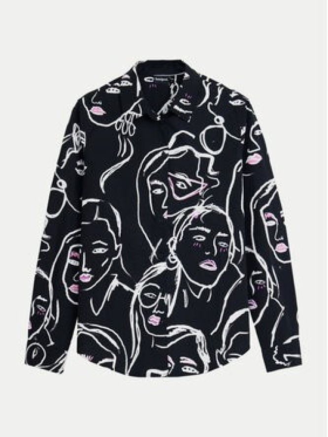 Desigual Koszula Faces 24WWCW34 Czarny Regular Fit
