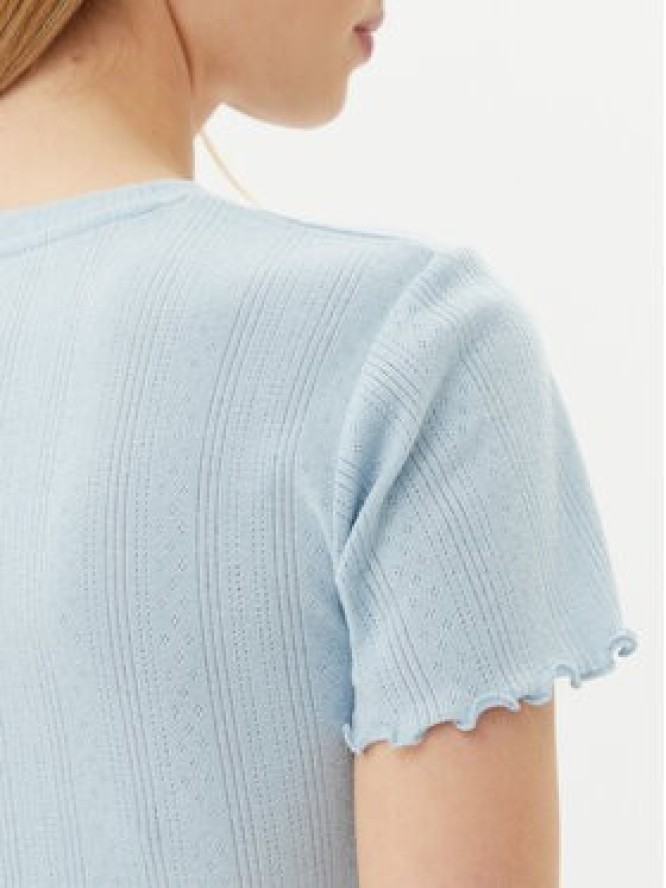 Pieces T-Shirt Fia 17155480 Błękitny Regular Fit