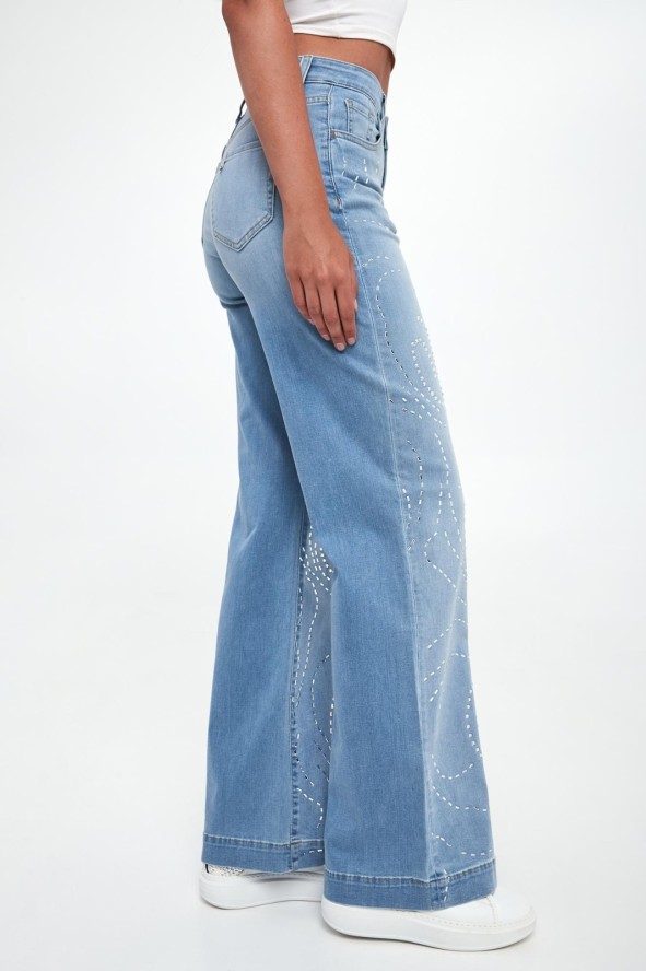 Jeansy damskie z kryształkami LIU JO