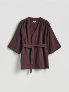Muślinowe kimono - ciemnobrązowy
