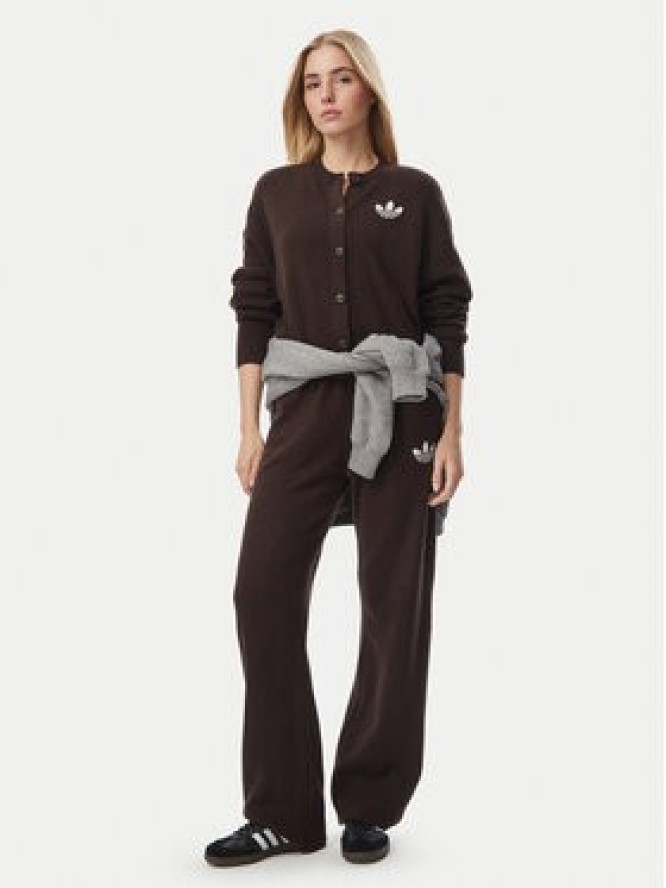 adidas Kardigan Essentials IA4455 Brązowy ciemny Loose Fit