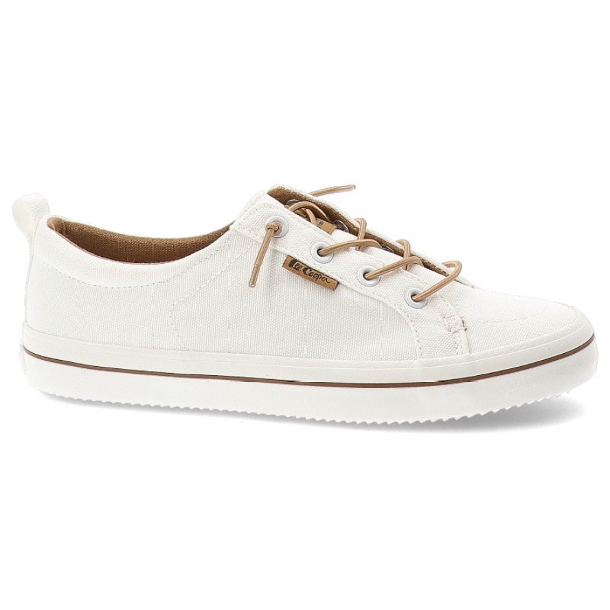Trampki damskie Lee Cooper, cholewka z materiału tekstylnego wiązanie z przodu sportowy fason, białe, LCW-26-02-4058L SVL-629