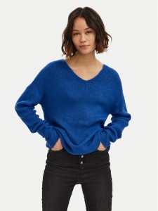Vero Moda Sweter Crewlefile 10233357 Niebieski Loose Fit