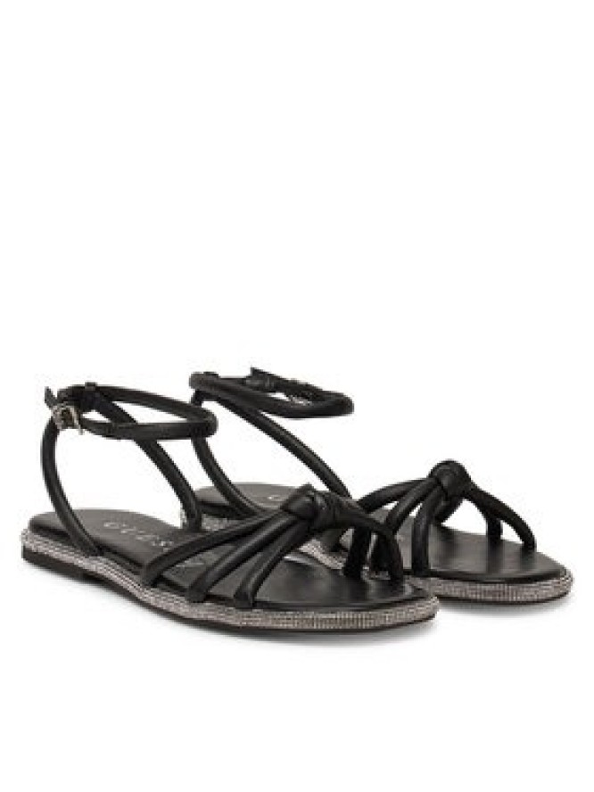 Guess Sandały FLJSLO LEA03 Czarny