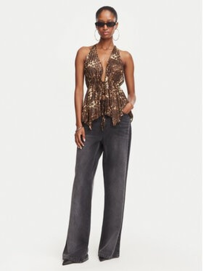 Juicy Couture Bluzka JCWCT226340 Brązowy Slim Fit