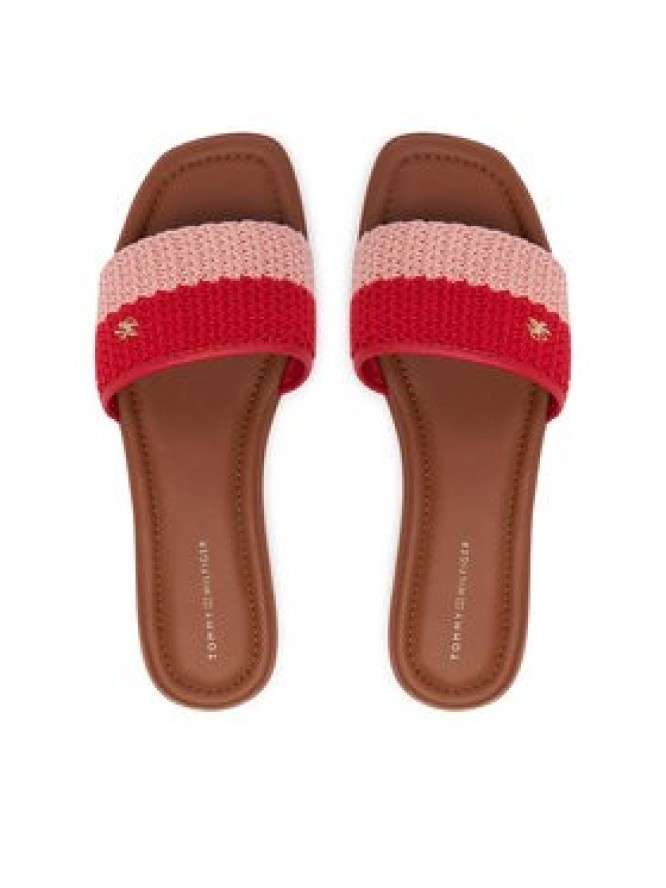 Tommy Hilfiger Klapki Th Flat FW0FW09513 Czerwony