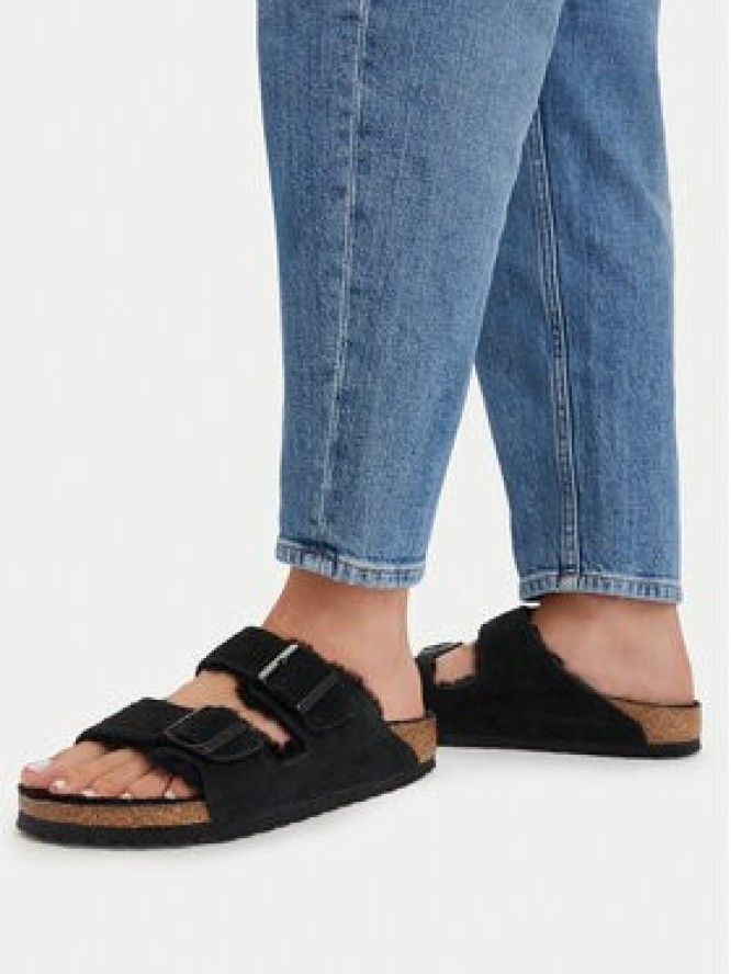 Birkenstock Klapki Arizona Shearling 0752663 Czarny