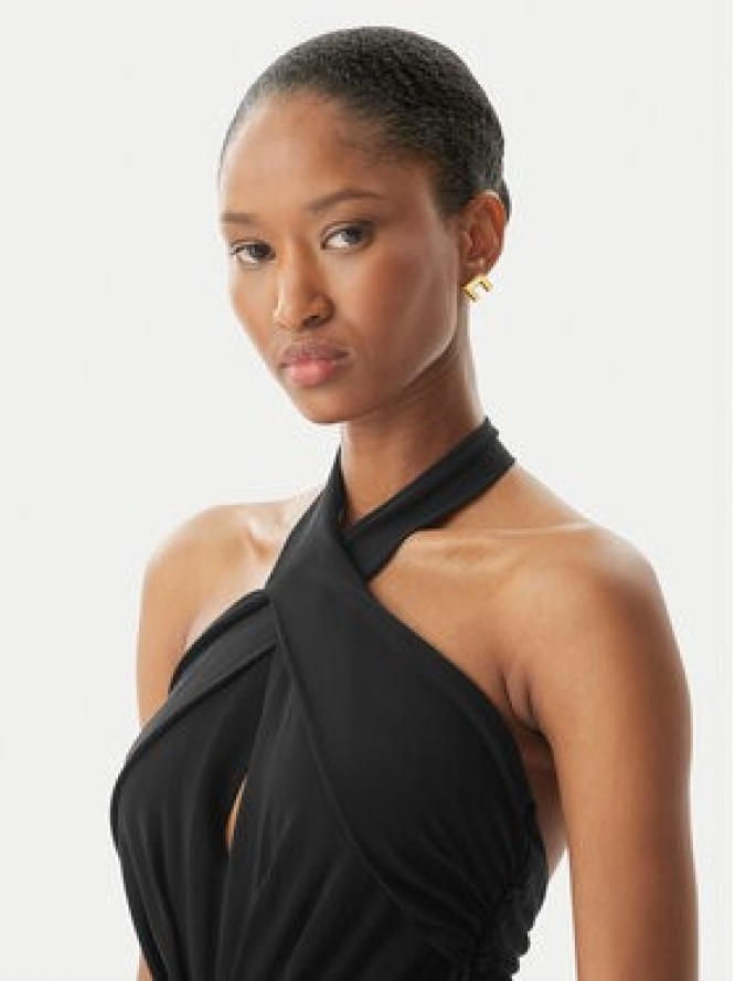 Elisabetta Franchi Sukienka koktajlowa AB-719-52E2-V560 Czarny Regular Fit