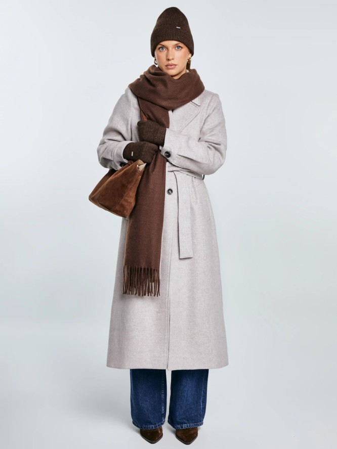 Rękawiczki damskie dzianinowe brązowe Heryniasa 804