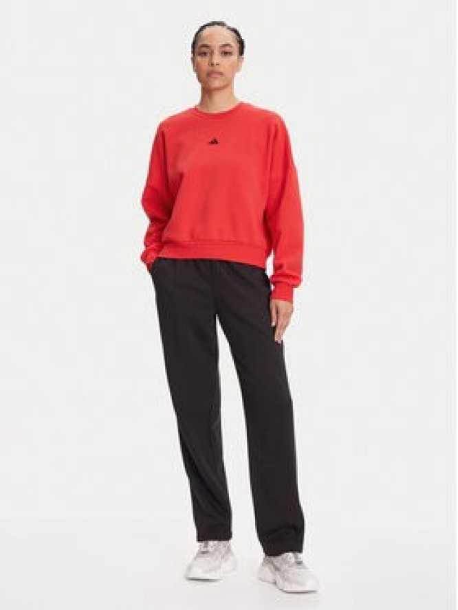adidas Bluza Essentials Small Logo Feelcozy JI6061 Czerwony Loose Fit