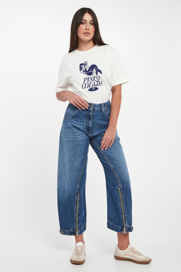 T-shirt damski z grafiką Strepitoso PINKO