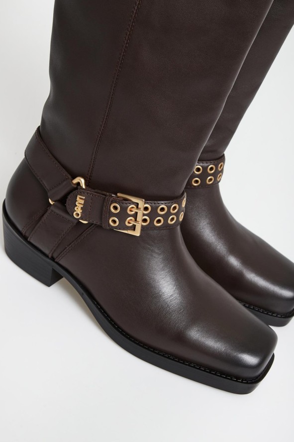 Kozaki damskie skórzane biker LIU JO