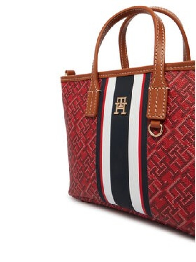 Tommy Hilfiger Torebka Th Monoplay Mini Tote Stripe Le AW0AW18389 Czerwony